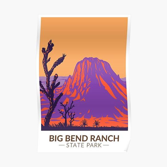 Discover Big Bend Ranch State Park Texas Vintage Premium Matte Vertical Poster