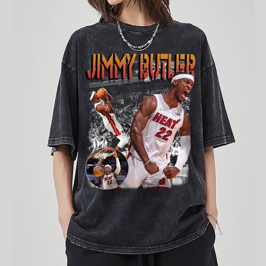 Jimmy Butler Vintage Washed Shirt, Small forward Graphic T-Shirt