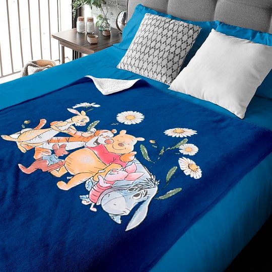 Winnie The Pooh Disney Comfort Color Baby Blankets, Retro Winnie The Pooh Baby Blankets