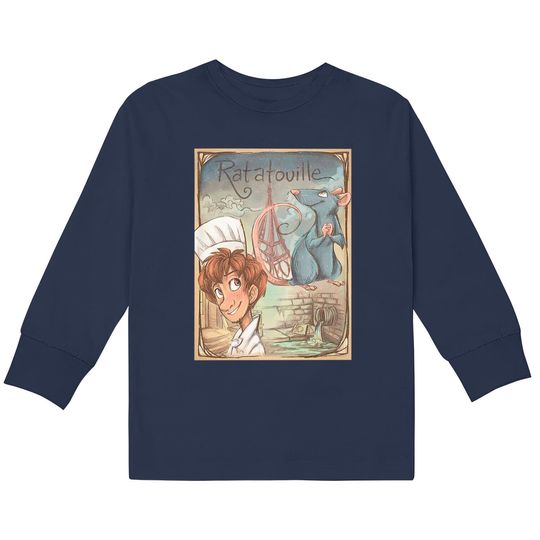 Vintage Ratatouille Kids Long Sleeve T-Shirts, Disney Comfort Colors Kids Long Sleeve T-Shirts, Chef Remy Kids Long Sleeve T-Shirts
