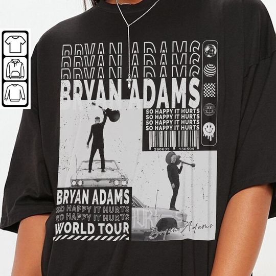Bryan Adams Music Shirt, Vintage 90s So Happy It Hurts Tour 2023 Tee