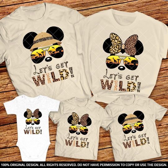 Animal Kingdom Let's Get Wild family shirts, Disney Safari Man Woman Kid Baby Shirt, Disney Safari Group Shirts