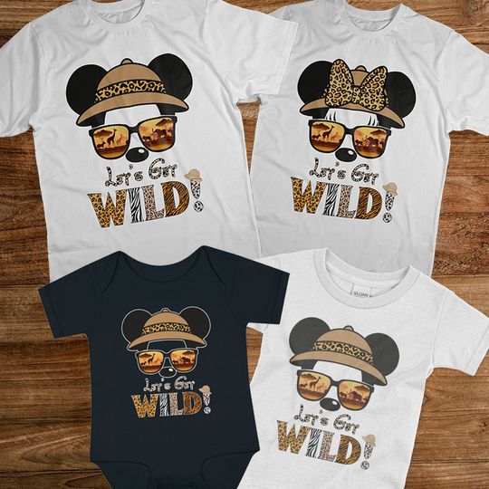 Animal Kingdom Let's Get Wild Family Matching Shirts, Disney Safari Group Shirts,  Disney Vacation 2023 Shirt
