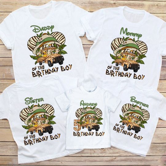 Custom Disney Safari Birthday Shirt, Mickey Safari Shirt, Safari Birthday Family Matching Shirts, Animal Kingdom Shirt