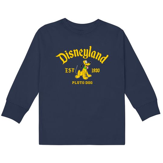 Pluto Disneyland Kids Long Sleeve T-Shirts, Mickey And Friends Kids Long Sleeve T-Shirts, Disney Pluto Kids Long Sleeve T-Shirts