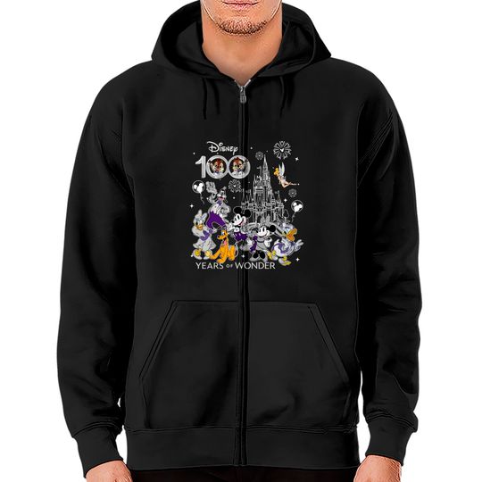 100th Disney Anniversary Zip Hoodies, Disney 100 Years of Wonder Zip Hoodies