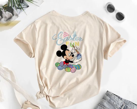 Vintage Disney Mickey Mouse Easter Fun Painting Eggs T-Shirt