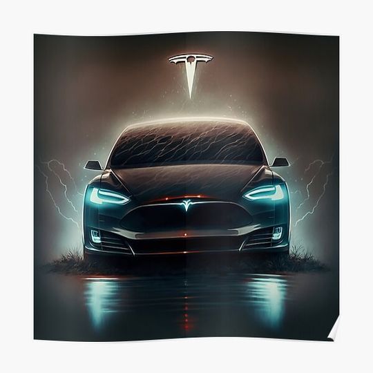 Discover Electrifying Tesla Premium Matte Vertical Poster