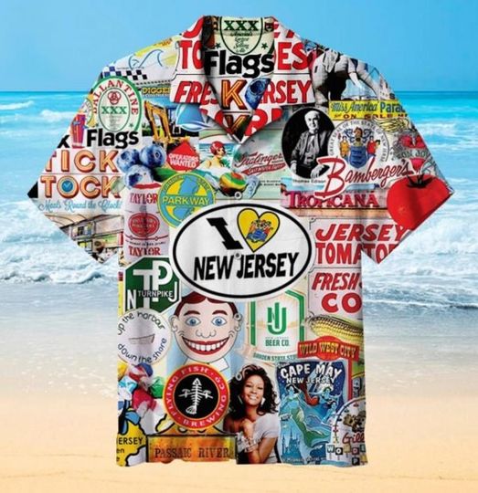 I Love New Jersey Hawaiian Shirt