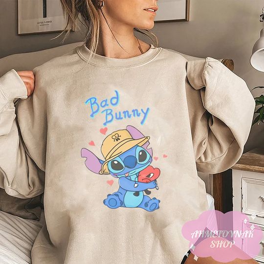 Stitch Bad Bunny Sweatshirt, Disney Bad Bunny Sweatshirt, Lilo and Stitch Shirt