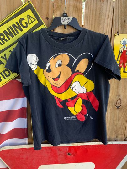 Discover Vintage 1993 Mighty Mouse Cartoon from the 40s big logo T-shirt