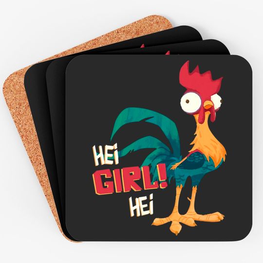 Disney Moana Hei Hei Chicken Hei Girl Hei Comfort Colors Coasters Unisex