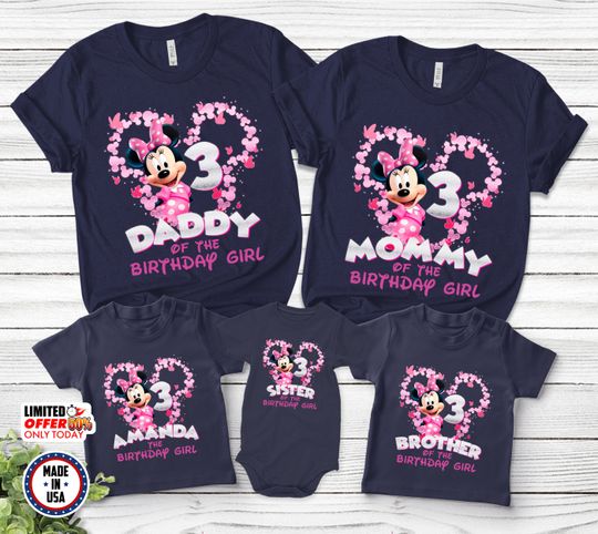Minnie Mouse Birthday Girl Shirt, Disney Family Birthday Shirt