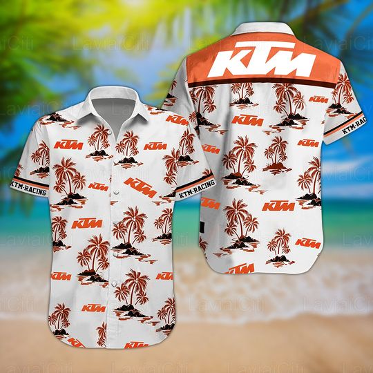 KTM Motorcycle Hawaiian Shirt, KTM Motorcycle Shirt