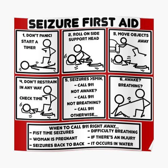 Discover Seizure First Aid Premium Matte Vertical Poster