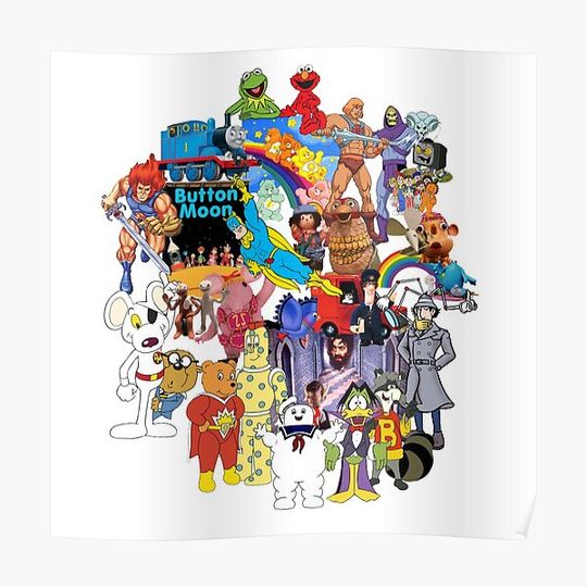 Discover 1980's Retro Throwback Mashup Memories - 80's Kids TV shows Premium Matte Vertical Poster