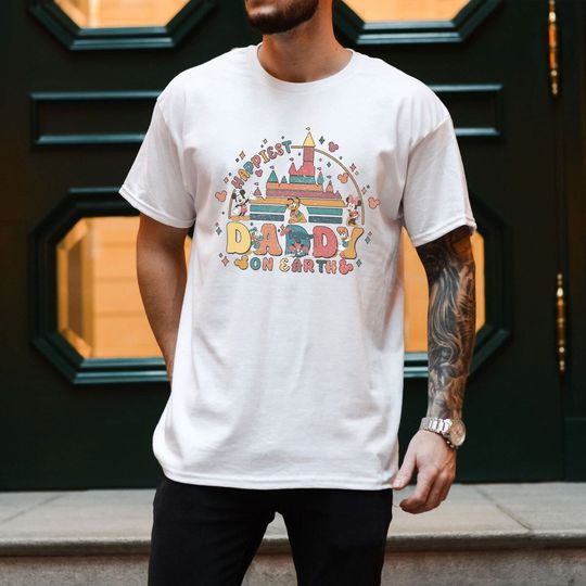 Vintage Disney Happiest Daddy On Earth Shirt, Dad Shirt, Disney Daddy Shirt