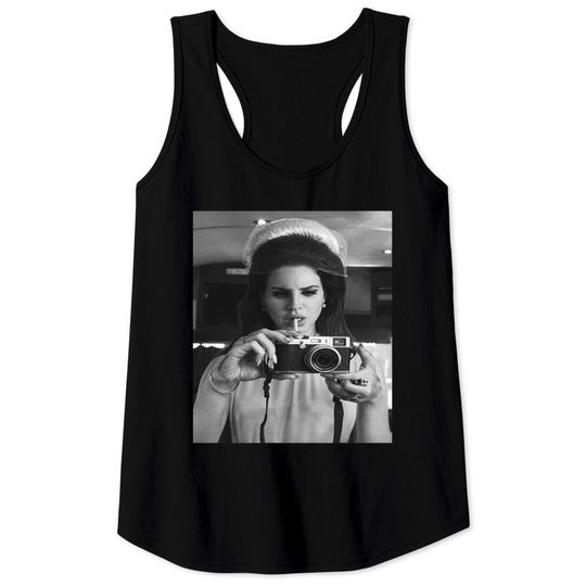 Discover Lana Del Rey Singer Black and White Photography Vintage Tank Tops