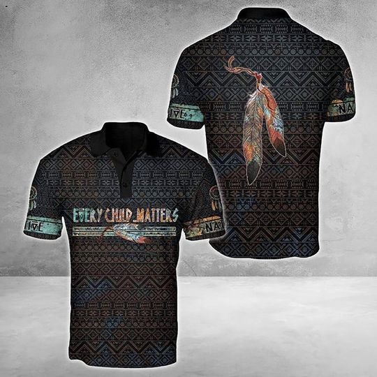 Every Child Matters Native Orange Shirt Day Polo Shirt