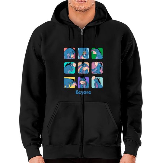 Disney Eeyore Moods Zip Hoodies, Eeyore Portrait Winnie The Pooh Characters Zip Hoodies