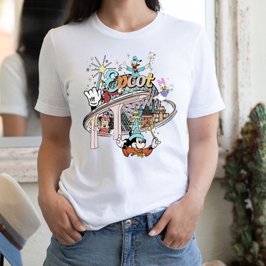 Disney Epcot Shirt, Vintage Epcot 1982 Shirt, Vintage Disney Shirt, Mickey And Friends Shirt