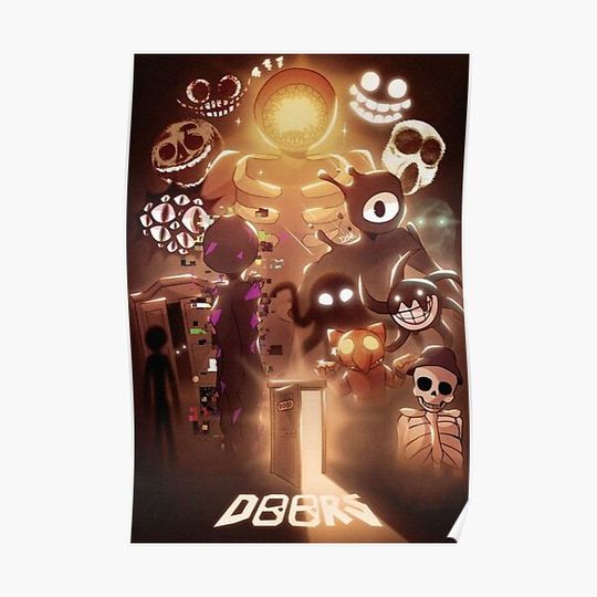 Roblox doors all the team Premium Matte Vertical Poster