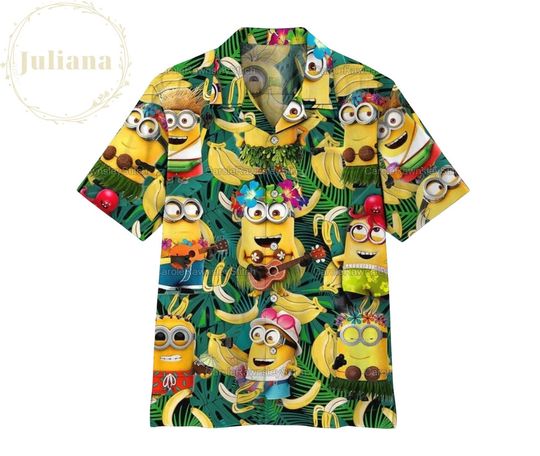 Discover Minions Banana Hawaiian Shirt Tropical Hawaiian Summer Shirt, Beach Summer Shirt