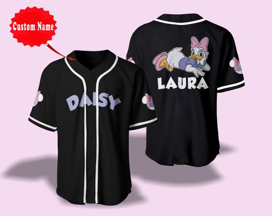 Daisy Duck Black Purple Disney Custom Baseball Jersey Personalized Shirt