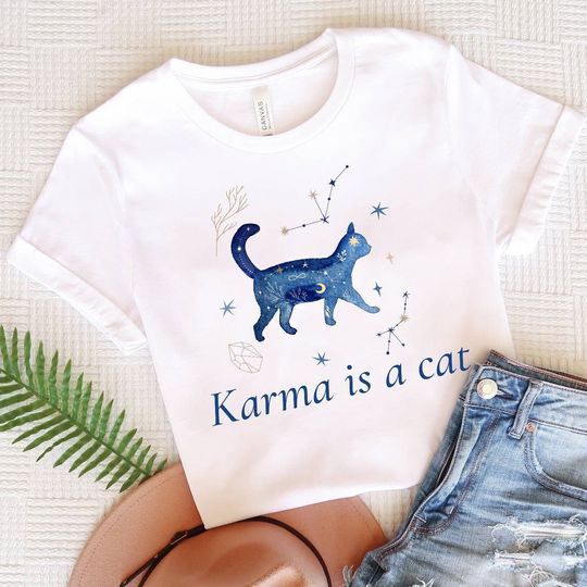 Discover Karma, Midnights album shirt, karma is a cat t-shirt