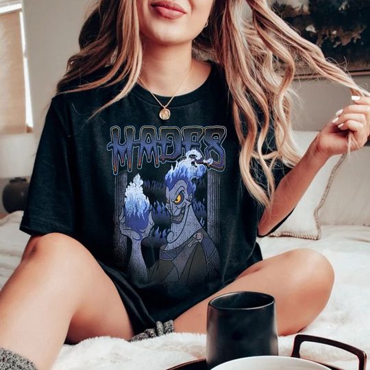 Disney Hercules Hades Flame Portrait T-Shirt, Vintage Disney