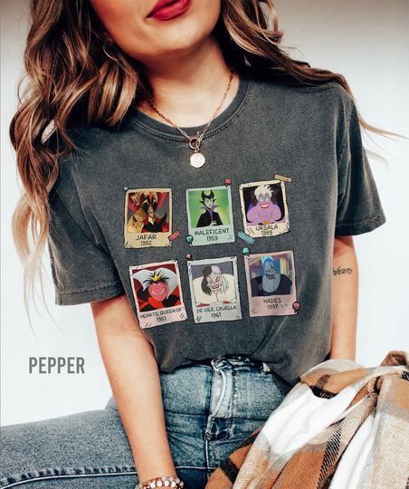 Villains Characters Shirt, Retro Disney Villains Characters
