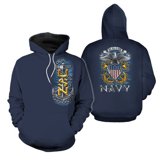 USN Navy Full Print Eagle Hooded Sweat