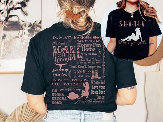 Shania Twain Concert Shirt | Shania Twain Tracklist Shirt | Shania Twain Shirt