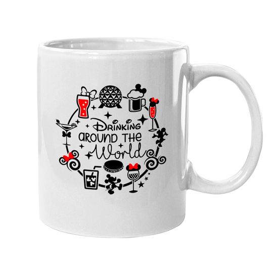 Drinking Around The World Disney Mugs, Funny Disney Mugs, Disney Family Mugs