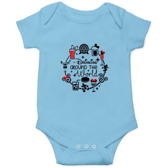 Drinking Around The World Disney Onesies, Funny Disney Onesies, Disney Family Onesies