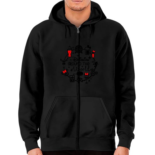 Drinking Around The World Disney Zip Hoodies, Funny Disney Zip Hoodies, Disney Family Zip Hoodies