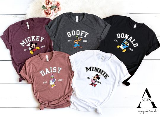 Mickey And Friends Matching Group Shirt, Custom Disneyland Vacation Shirt, Personalized Disney Trip Tee