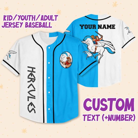 Personalize Hercules and Pegasus Baseball Jersey For Fans Disney