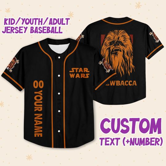 Personalize  Starwar Chewbacca Baseball Jersey For Fans Disney