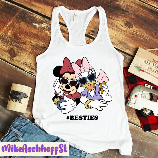 Retro Minnie and Daisy Tanks, Disney Bestie Shirt, Minnie Mouse Tank, Disney Girl Trip Tanks