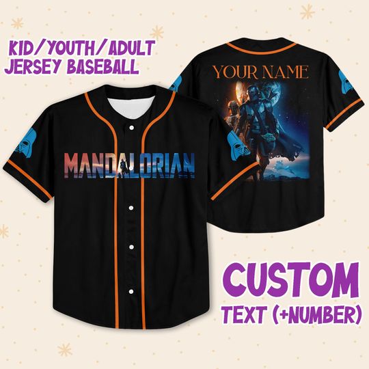Personalize Starwar Mandalorian Horizontal Baseball Jersey For Fans Disney