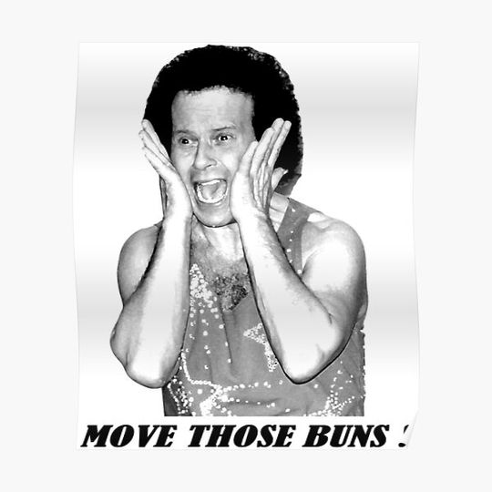 Discover Mens My Favorite Richard Simmons Move Those Buns Fanart Gifts Music Fans Premium Matte Vertical Poster