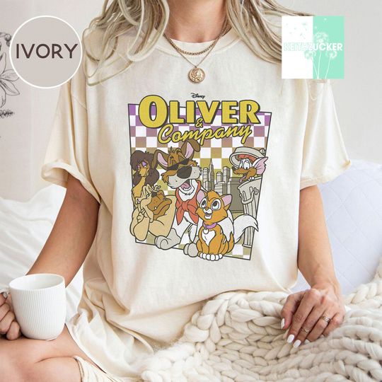 Disney Oliver & Company Checkerboard Poster T-Shirt