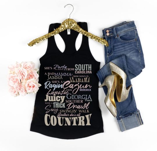 Jason Aldean She's Country Concert Tank | Vintage Jason Aldean Song Lyrics Fan