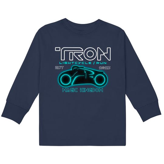 Disney Tron Lightcycle Run Ride Kids Long Sleeve T-Shirts, Tron Lightcylce Run Magic Kingdom Kids Long Sleeve T-Shirts