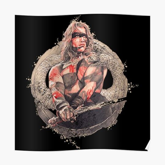 Discover Conan The Barbarian Ilustration Vintage T-Shirt Premium Matte Vertical Poster