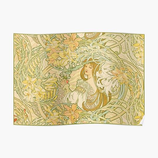 Discover HD. Language of Flowers, by Alphonse Mucha Premium Matte Vertical Poster
