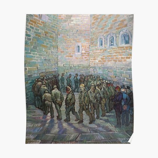 Discover Van Gogh: The Round of the Prisoners, 1890 Premium Matte Vertical Poster