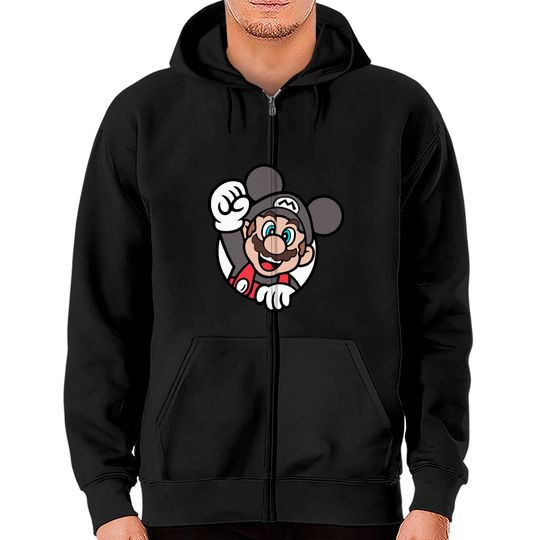 Super Mario - Disney Mickey Mouse color and ears Zip Hoodies