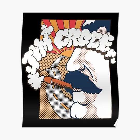 Jim Croce color dot matrix 70s design Premium Matte Vertical Poster